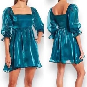 NWT-Thirty Thirty Teal‎ Mini Dress - Size L